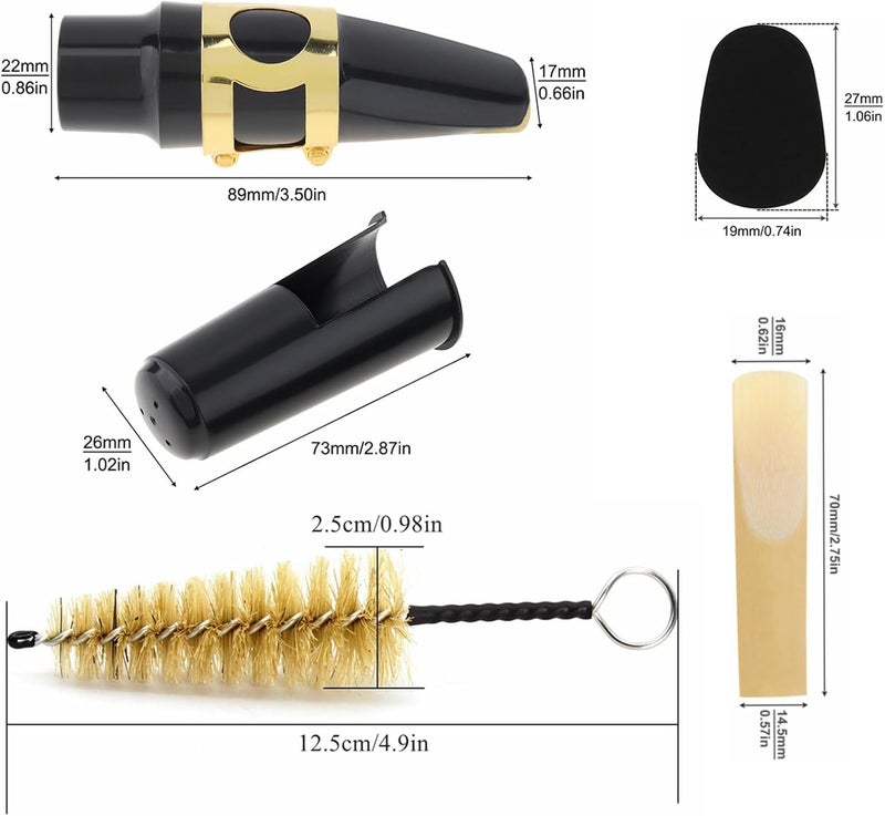 REMAGIC Alto Saxophone Mouthpiece Kit, Sax Mouthpiece Kit with Cap & Metal Ligature & 10 Reeds & 24 Cushions Pads, Strength Saxophone Reeds 2.5 Reeds for Alto Use Replacement - Image 5